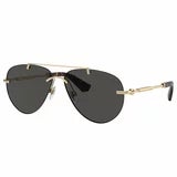 Burberry Women's Metal Sunglasses BE3151 Pilot Frame Light Gold Check Detail — image 7