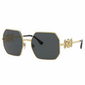 Versace Women's Gold Sunglasses VE2248 Irregular Metal Frame Solid Grey Lenses — image 2
