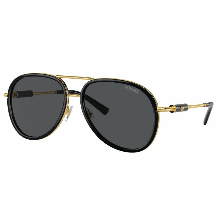 Versace Women's Aviator Sunglasses VE2260 Dark Grey Lenses Black Metal UV400 — image 2