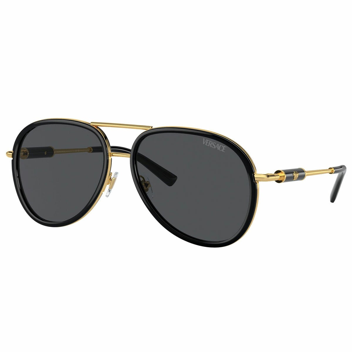 Versace Women's Aviator Sunglasses VE2260 Dark Grey Lenses Black Metal UV400