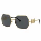 Versace Women's Gold Sunglasses VE2248 Irregular Metal Frame Solid Grey Lenses — image 7