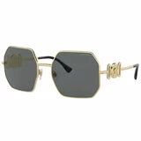 Versace Women's Irregular Sunglasses VE2248 Dark Grey Lenses Gold Metal Temples — image 7