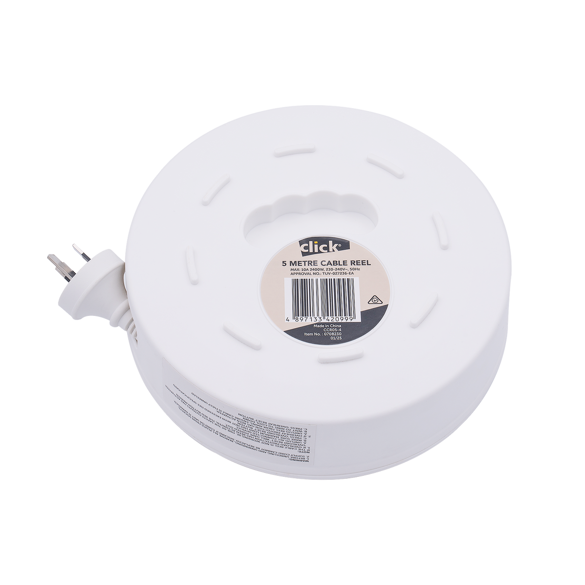 Click 5m Cable Reel - 4 Power Outlets - On/Off Switch - Safety Features - SuperSaverAU - view 3