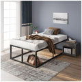 Zinus Joseph King Single Metal Bed Frame - 45cm Height, Wooden Slats, Black Steel - AU-FBMFB1ZC-18B
