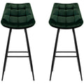 Artiss Velvet Barstool Green 2 Pack - SuperSaverAU - view 2