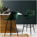 Artiss Velvet Barstool Green 2 Pack - SuperSaverAU - view 4