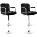 Artiss Black Gaslift Swivel Barstool with Arm Rests 2 Pack - SuperSaverAU - view 3
