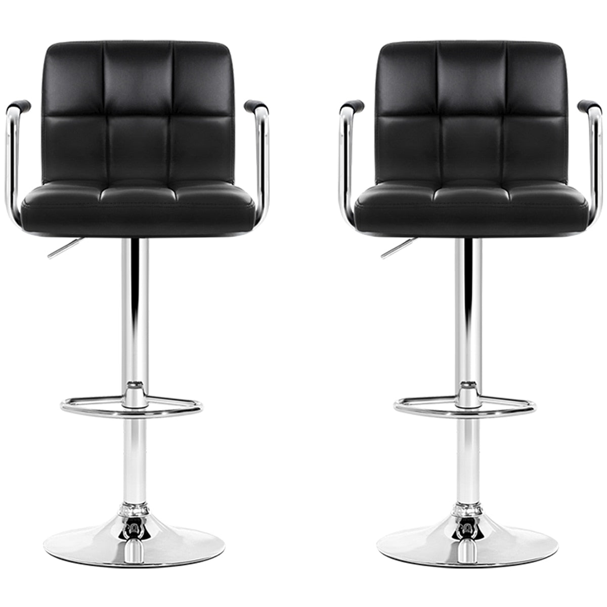 Artiss Black Gaslift Swivel Barstool with Arm Rests 2 Pack - SuperSaverAU - view 2