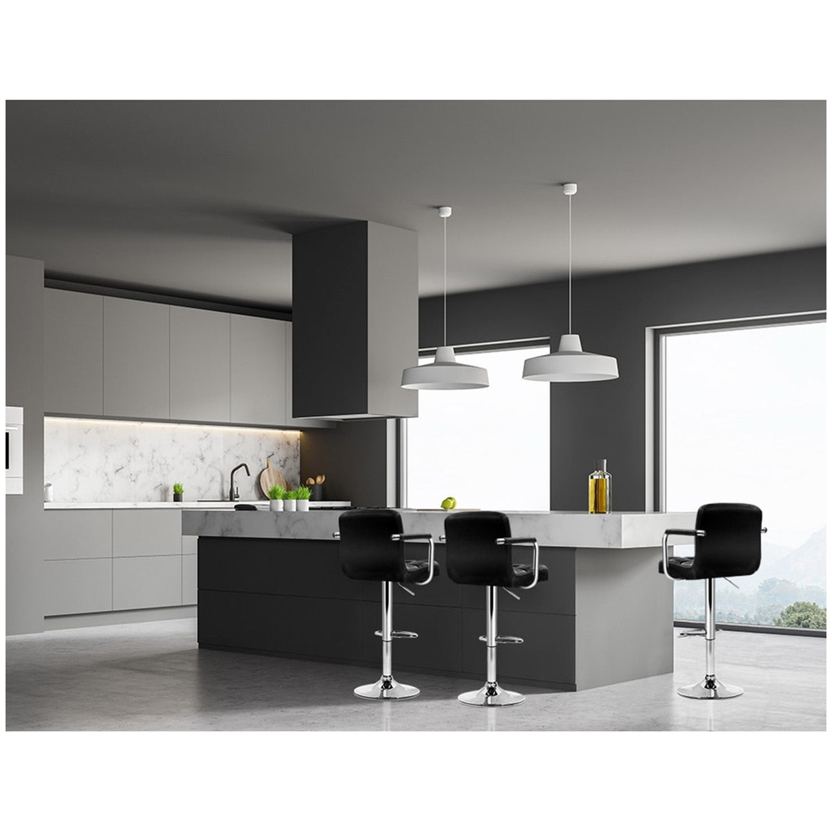 Artiss Black Gaslift Swivel Barstool with Arm Rests 2 Pack - SuperSaverAU - view 5