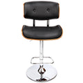 Artiss Black Gaslift Swivel Barstool With Wooden Seat - SuperSaverAU - view 1