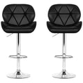 Artiss Black Gaslift Swivel Barstool With Rhombus Motif 2 Pack - SuperSaverAU - view 2