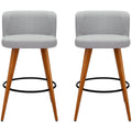 Artiss Grey Wooden Barstool 2 Pack - SuperSaverAU - view 2