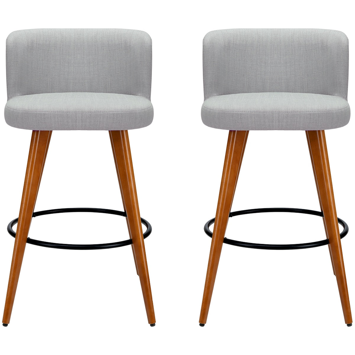 Artiss Grey Wooden Barstool 2 Pack - SuperSaverAU - view 2
