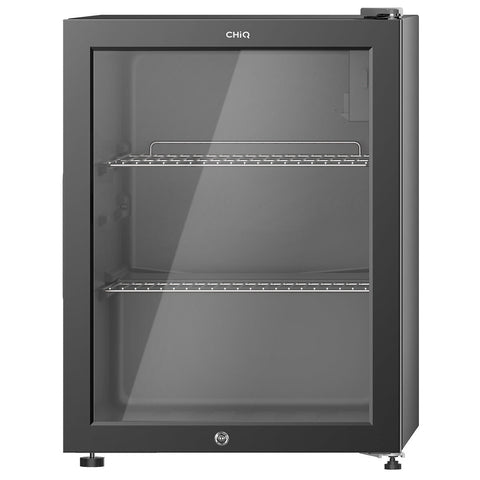CHiQ 64L beverage centre - black glass door, lockable, 2 star energy rating, 112kWh per year - CBC064BG