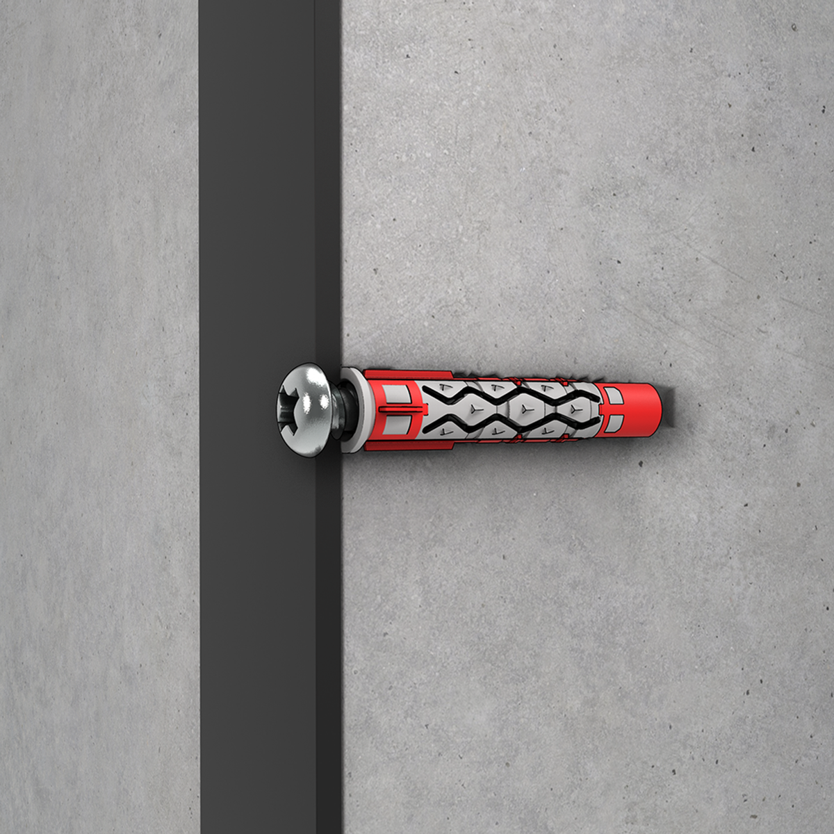 Ramset 6 x 38mm Universal Anchor - Grey & Red, 6 Pack