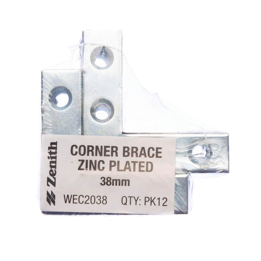 Zenith Corner Brace Bracket - 38mm - Zinc Plated - 12 Pack - SuperSaverAU - view 1