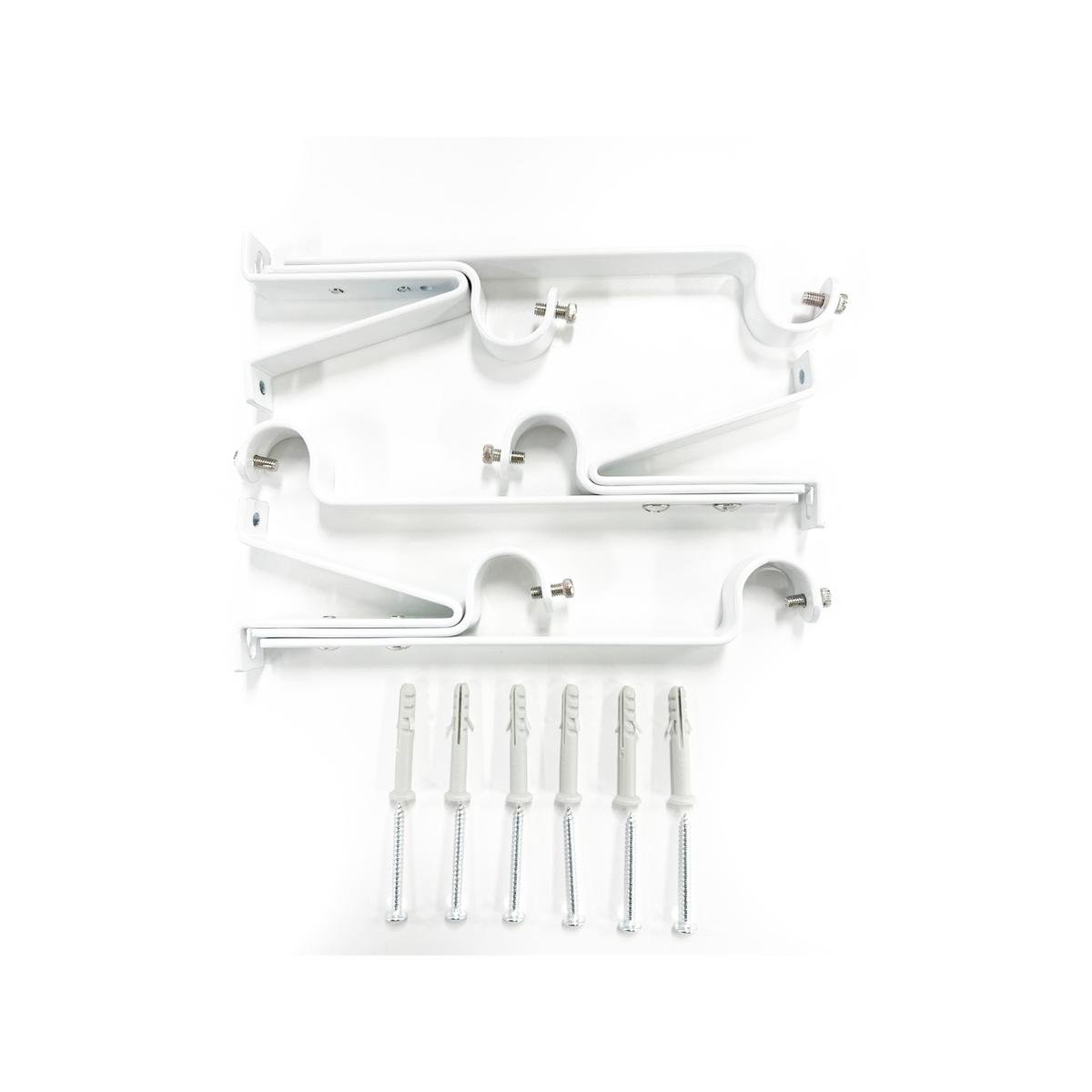 Windoware 16-22mm White Double Curtain Rod Bracket 3 Pack - Layered Curtains - SuperSaverAU - view 1