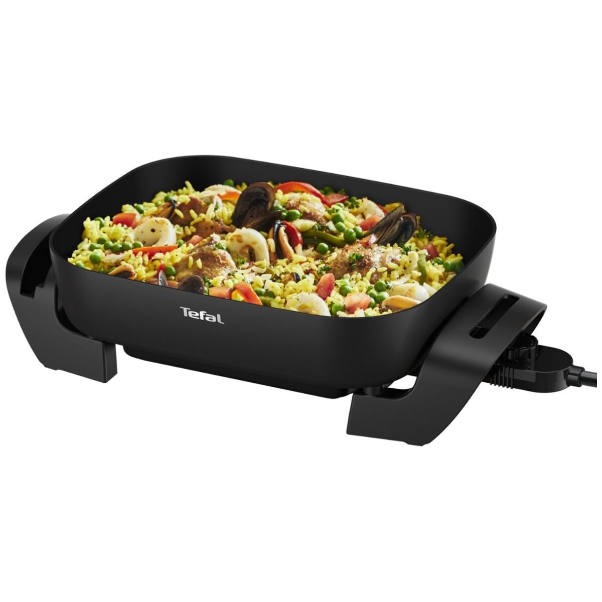 Tefal Easy Banquet 7L Electric Frypan - 2200W, Non-Stick, Integrated Lid Holder, Black - KC6018
