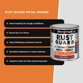 White Knight Rust Guard 250ml Red Oxide Metal Primer Paint, Solvent-Based Anti-Corrosive Undercoat