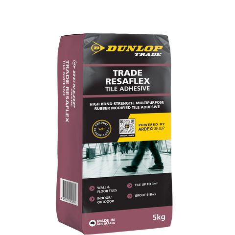 Dunlop Trade 5kg Resaflex Rubber Modified Tile Adhesive - Indoor/Outdoor