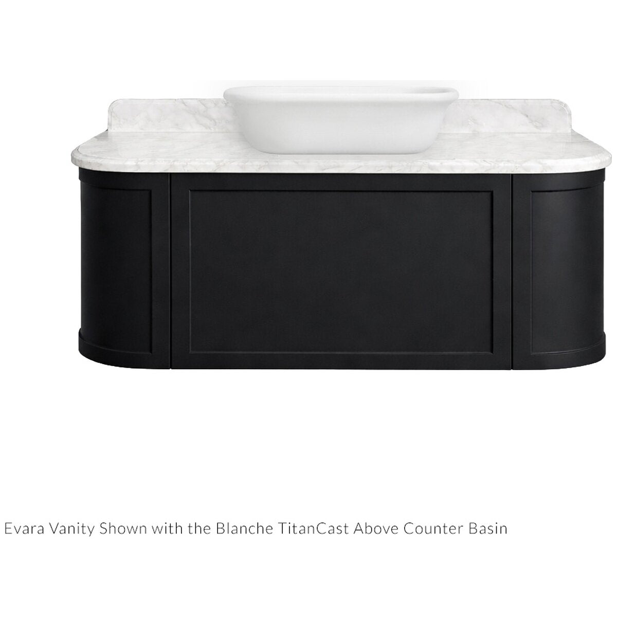 Turner Hastings Evara 120cm Wall Hung Vanity - Marble Top, Volcanic Ash, 1 Taphole - EV124-VA-1TH