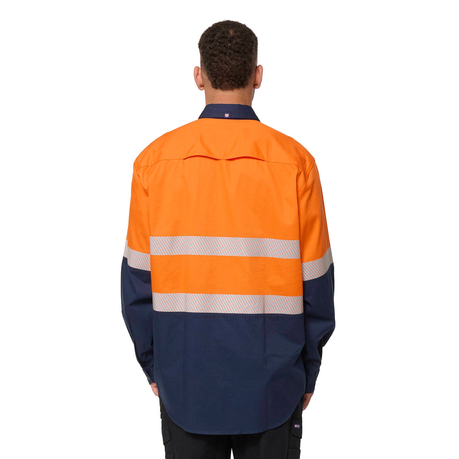 Citeco Hi Vis Taped Long Sleeve Shirt Orange/Navy Size 2XL - 100% Cotton