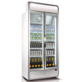 Husky 795L double glass door display fridge - white, lockable doors, frost free - C8PRO-H-WH-AU