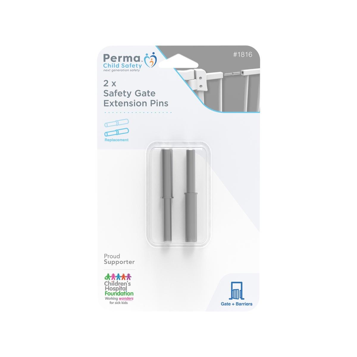 Perma Child Safety Gate Extension Pins - 2 Pack - Metal - Easy Install - SuperSaverAU - view 1