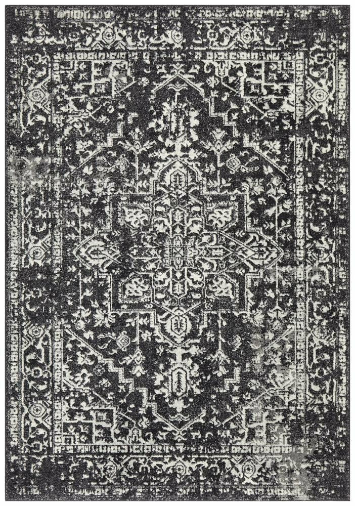 Rug Culture Evoke Large Power Loomed Rug 290x200cm - Charcoal Polypropylene - Jute Weft - EVO253CHAR290X200