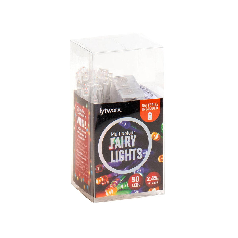 Lytworx Multicolour Fairy Lights 50L 2.45m Battery Operated Decor - SuperSaverAU - view 1