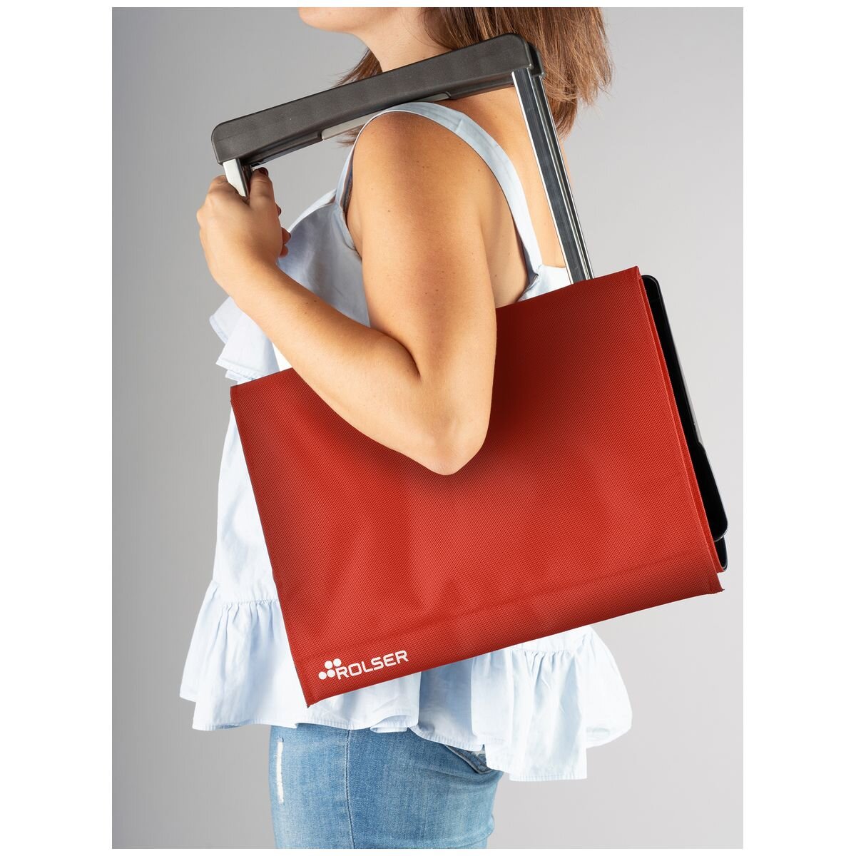 Rolser Plegamatic MF folding 2 wheel trolley - Red - Lightweight aluminium chassis - R-PLE001-1009