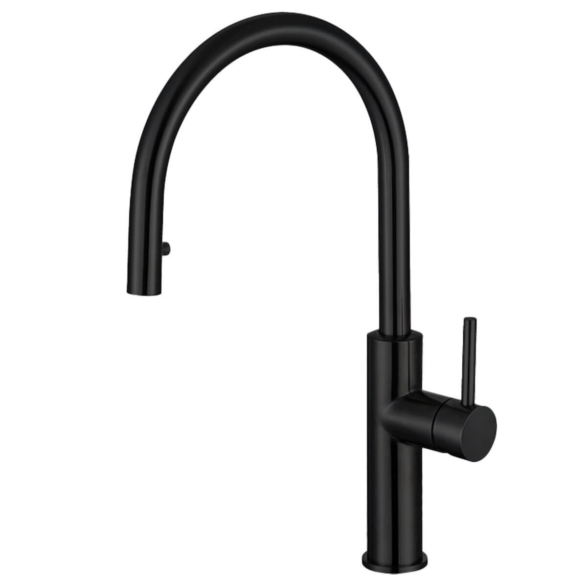 Titan Essentials 750mm Single Bowl Sink and Pull Out Gooseneck Mixer Tap Package - Matte Black - TSBSPK702