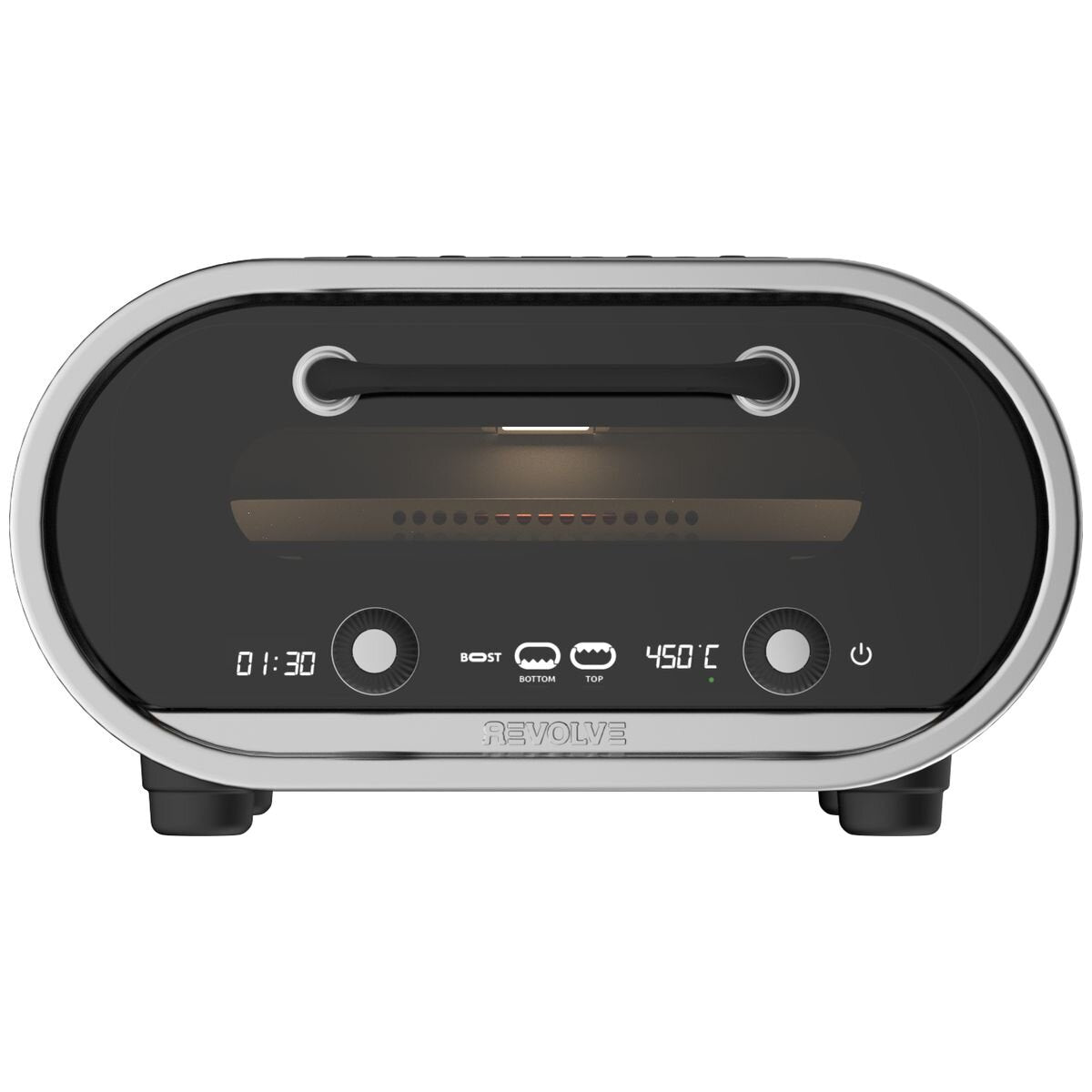 Evolve dark grey smart electric pizza oven - 450°C, 13-inch rotating stone, indoor and outdoor - RVEPO1001-AN