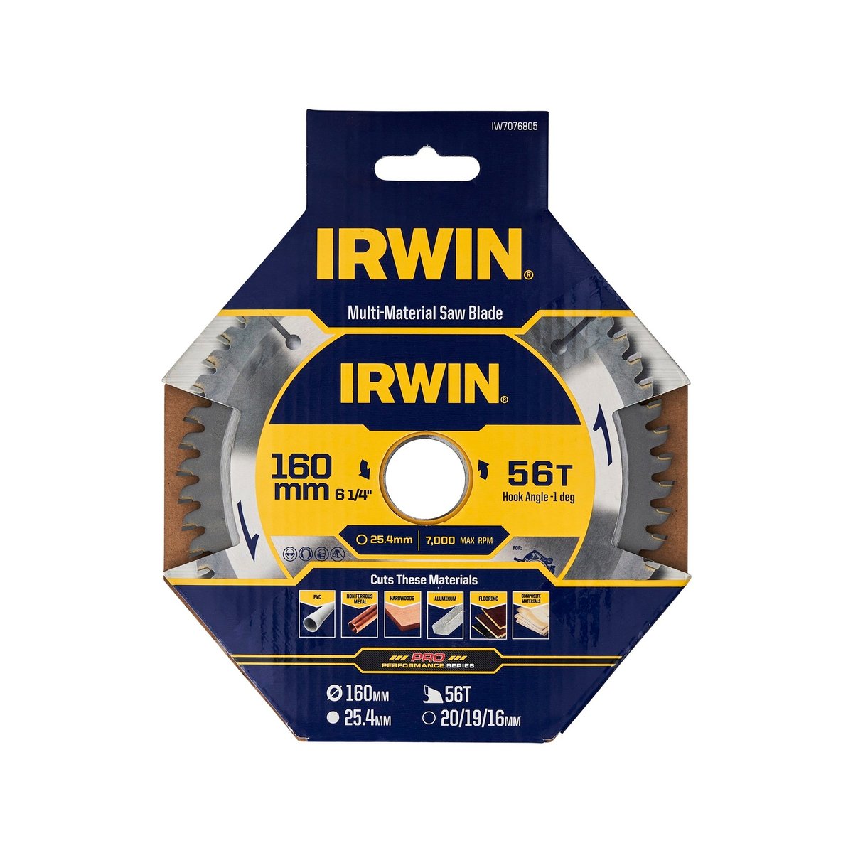Irwin 160mm 56t Marathon Pro Multi Material Circular Saw Blade - Precision Cutting - Durable Steel Body - SuperSaverAU - view 2