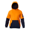Hard Yakka Orange/Navy Hi Vis Brushed Fleece Hoodie Size XL