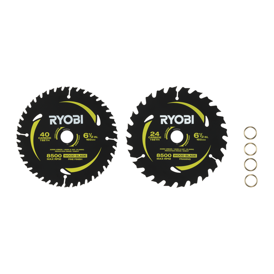 Ryobi Circular Saw Blade 2 Pack - 165mm 24T & 40T - Quick Cuts & Fine Finishes - SuperSaverAU - view 1
