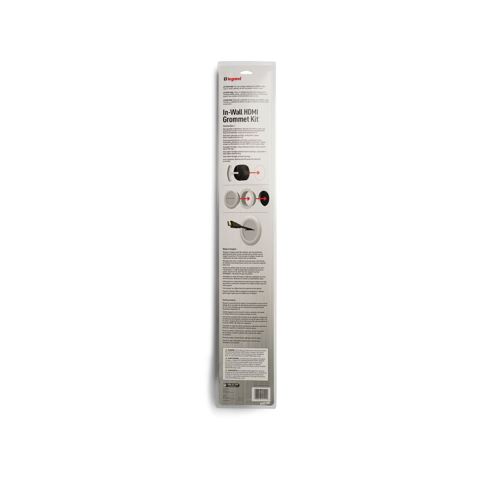 Legrand Wiremold In-Wall HDMI Grommet Kit White PVC