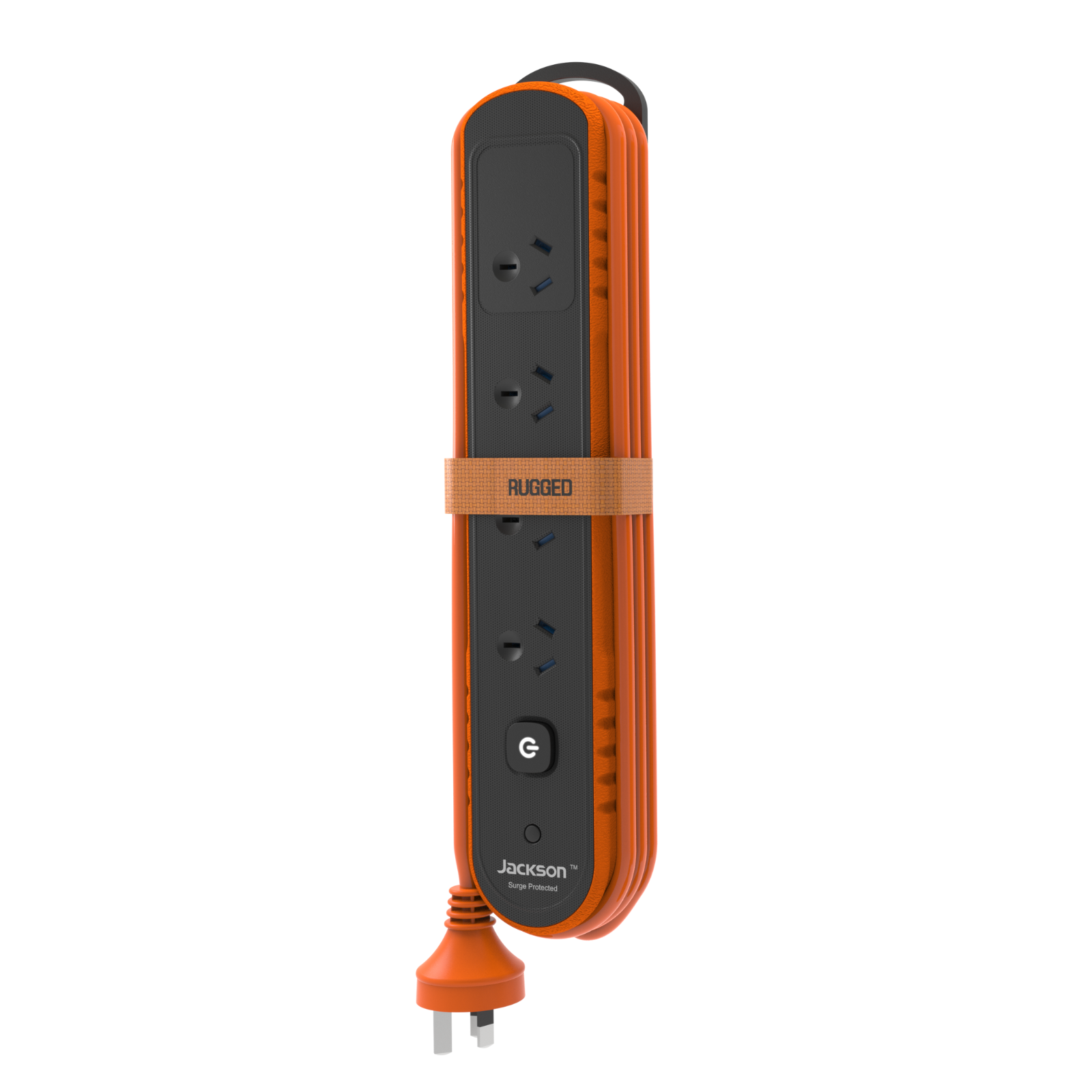 Jackson Rugged Plus 4 Outlet Powerboard - 240V 10A, Surge Protected, Master Switch