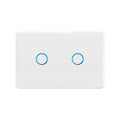 Deta Touch Activated Light Switch - 2 Gang - Polycarbonate - Gloss White - SuperSaverAU - view 1