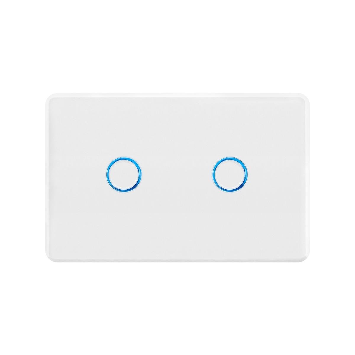 Deta Touch Activated Light Switch - 2 Gang - Polycarbonate - Gloss White - SuperSaverAU - view 1
