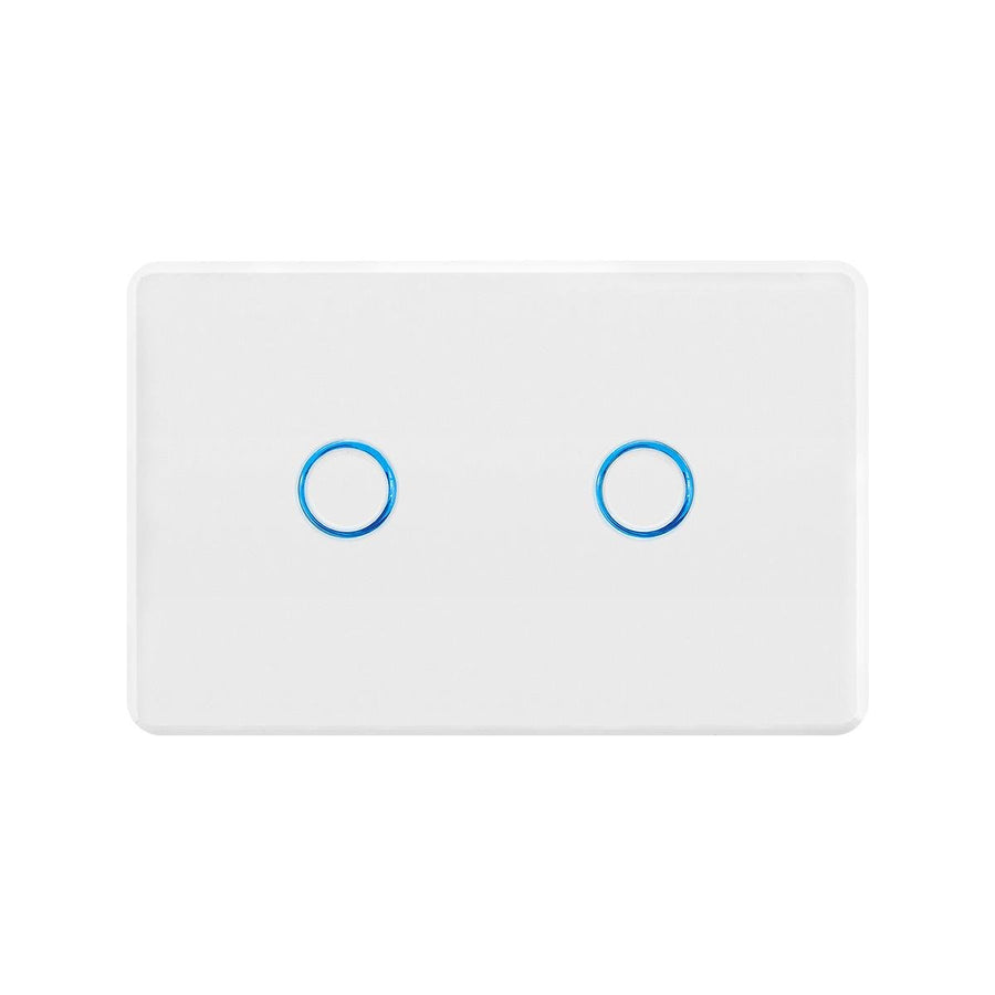 Deta Touch Activated Light Switch - 2 Gang - Polycarbonate - Gloss White - SuperSaverAU - view 1