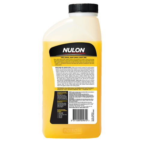 Nulon Multi-Vehicle ONE Coolant Premix 1L Yellow Anti-Freeze Anti-Boil