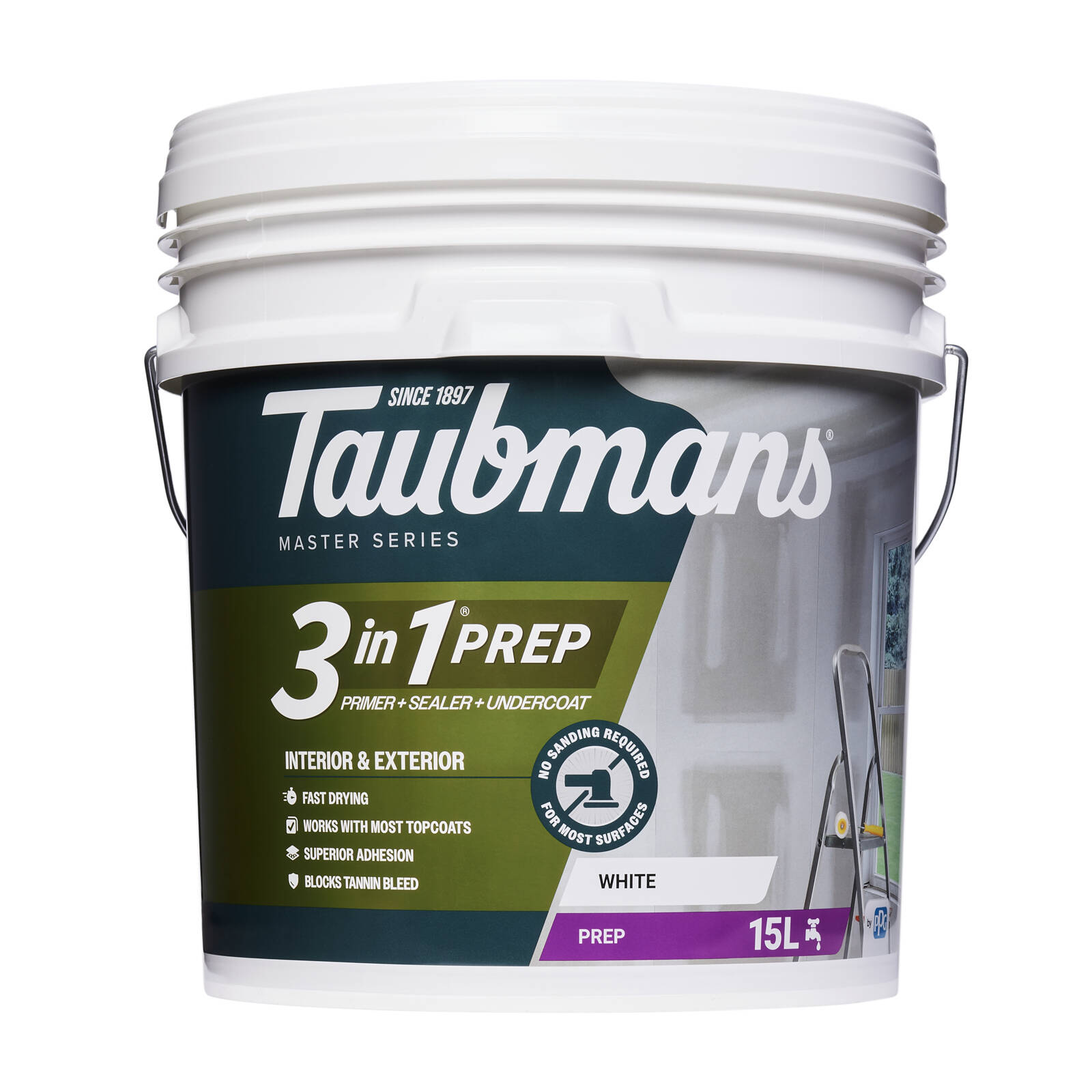 Taubmans 3 In 1 White Flat Water Based Interior & Exterior Primer Undercoat Sealer 15L