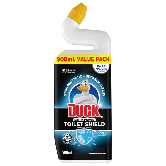 Duck Extra Power Toilet Shield 900ml Ocean Burst - 360° Coverage - Black