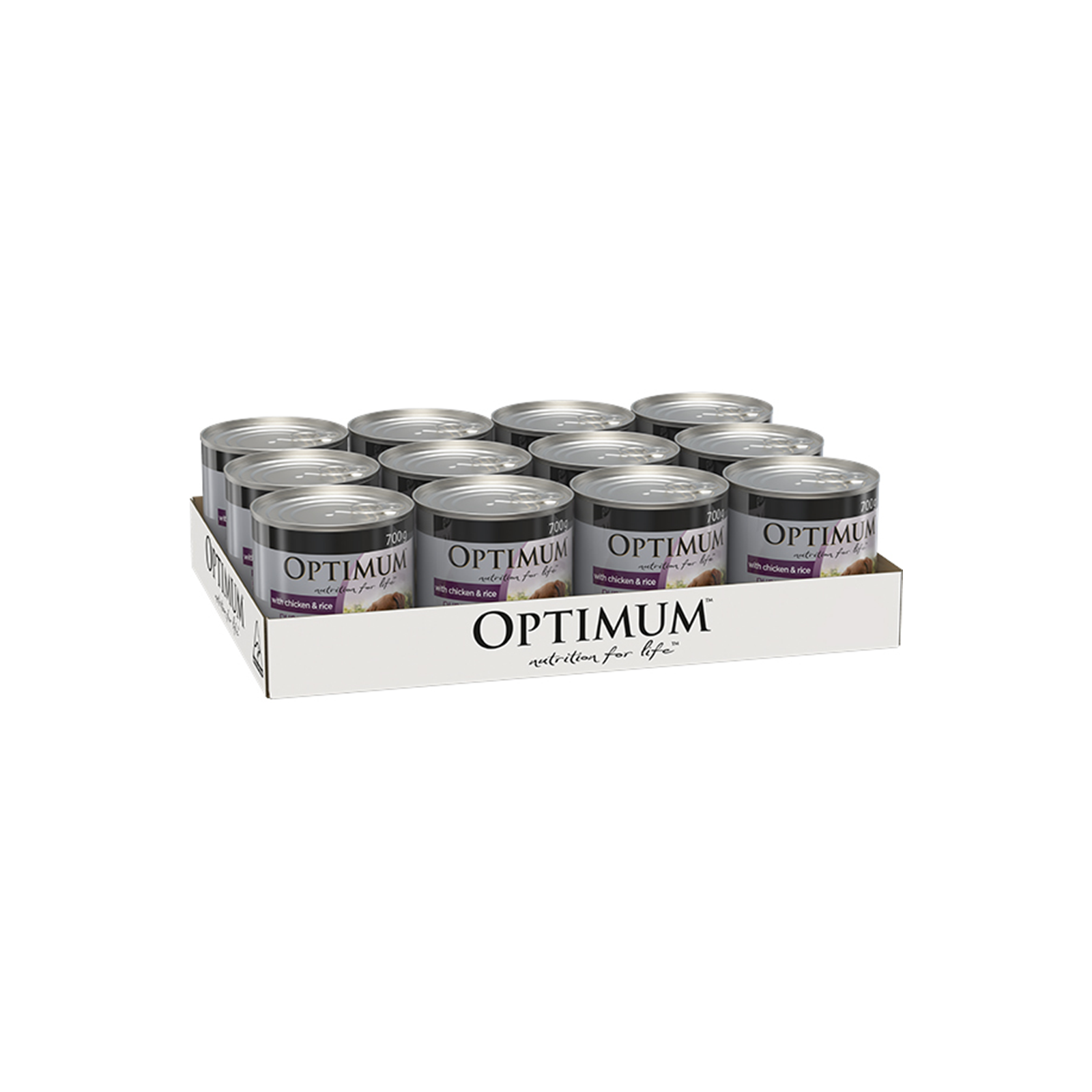 Optimum Puppy Chicken & Rice Wet Dog Food 700g, 12 Cans, Australian Made