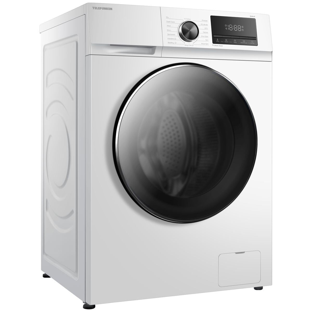 Telefunken 7.5kg Front Load Washing Machine with Steam - White, 5 Star Energy, Inverter Motor - TF750AUFL8