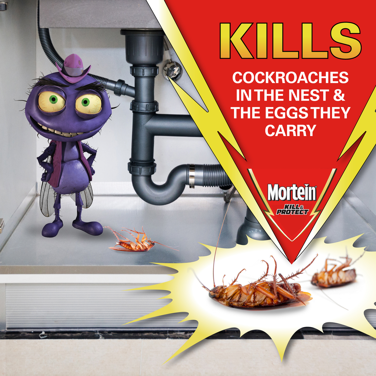Mortein Kill and Protect Cockroach Baits 12 Pack - 145mm x 218mm - Black - Long-lasting Pest Control - SuperSaverAU - view 4