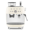 Smeg 50s Style Espresso Machine with Built-in Grinder - 20 Bar, Dual Thermoblock, Cream - EGF03CRAU