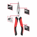 Trojan 200mm Long Nose Plier - Red and Black - Ergonomic Anti-Slip Handles - SuperSaverAU - view 3