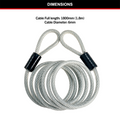 Master Lock 6mm x 1.8m Looped Self-Coiling Cable, Vinyl-Coated Braided Steel